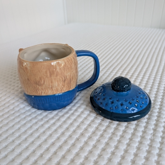 West Elm by Rachel Kozlowski Dapper Animal Bear Mug with Lid, Blue - Picture 3 of 8